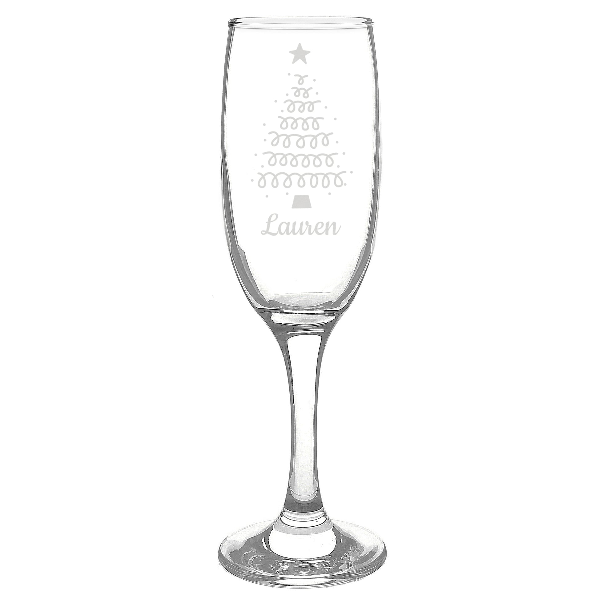Personalised Christmas Tree Glass Flute - image 4