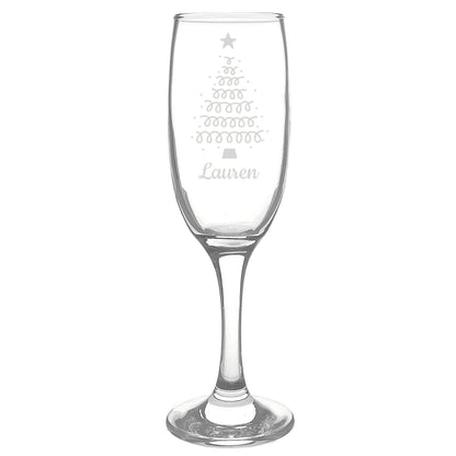 Personalised Christmas Tree Glass Flute - image 4
