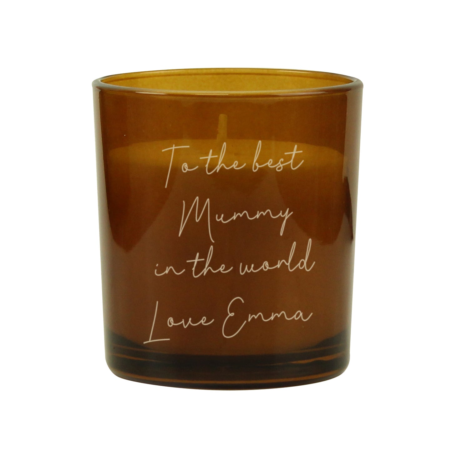 Personalised Engraved Message Amber Glass Holder - image 5