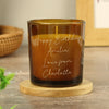 Personalised Engraved Message Amber Glass Holder