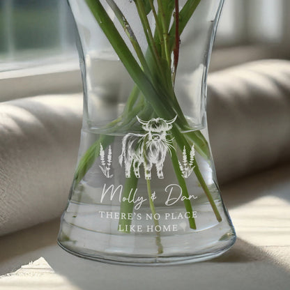Personalised Highland Cow Waisted Vase – Flower Vase Home Gift - image 2