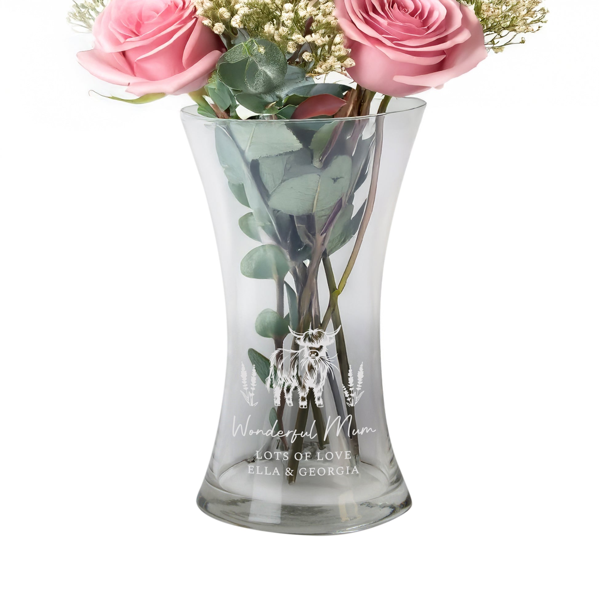 Personalised Highland Cow Waisted Vase – Flower Vase Home Gift - image 5