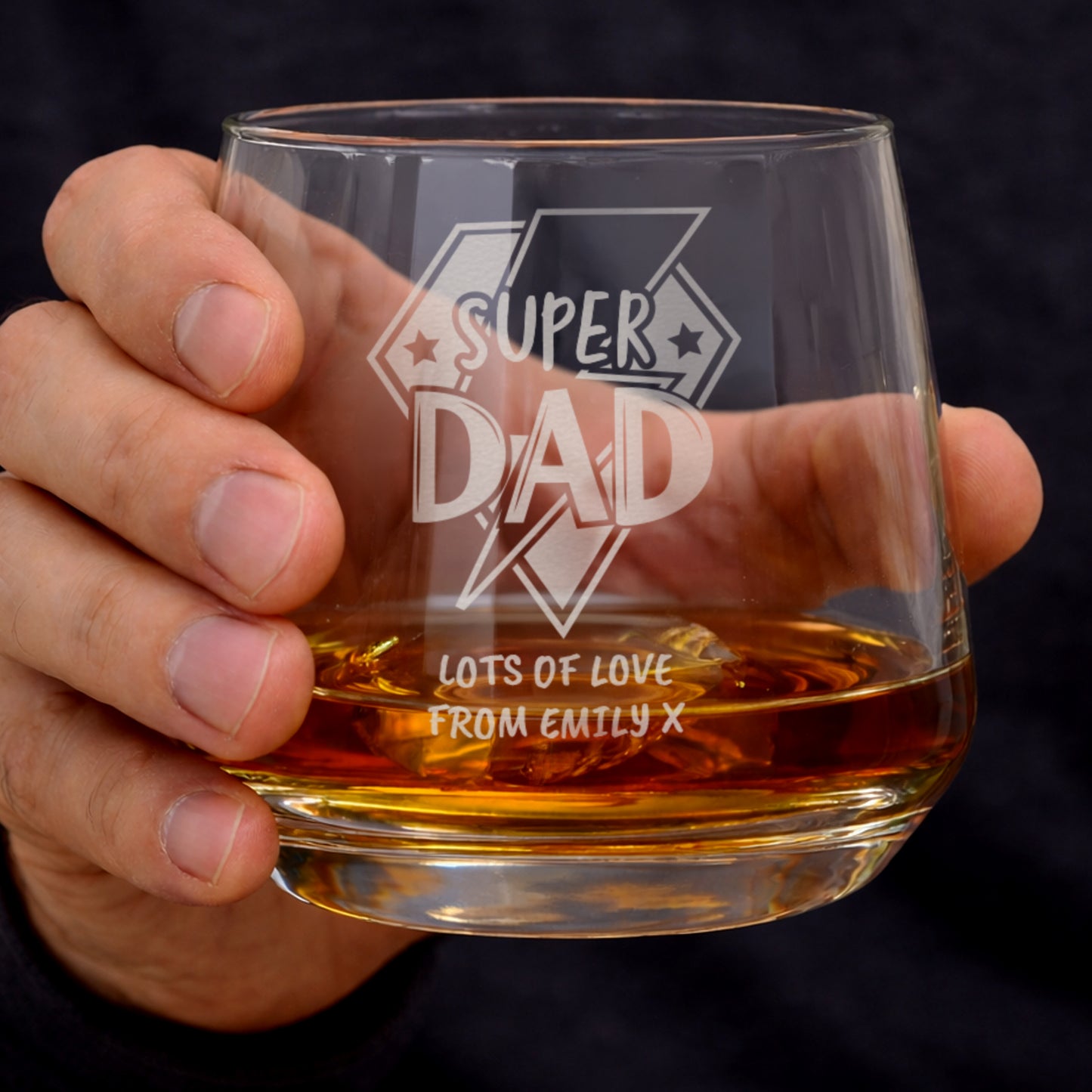 Personalised Super Dad Tumbler Glass – Father's Day & Birthday Gift for Dad - image 2
