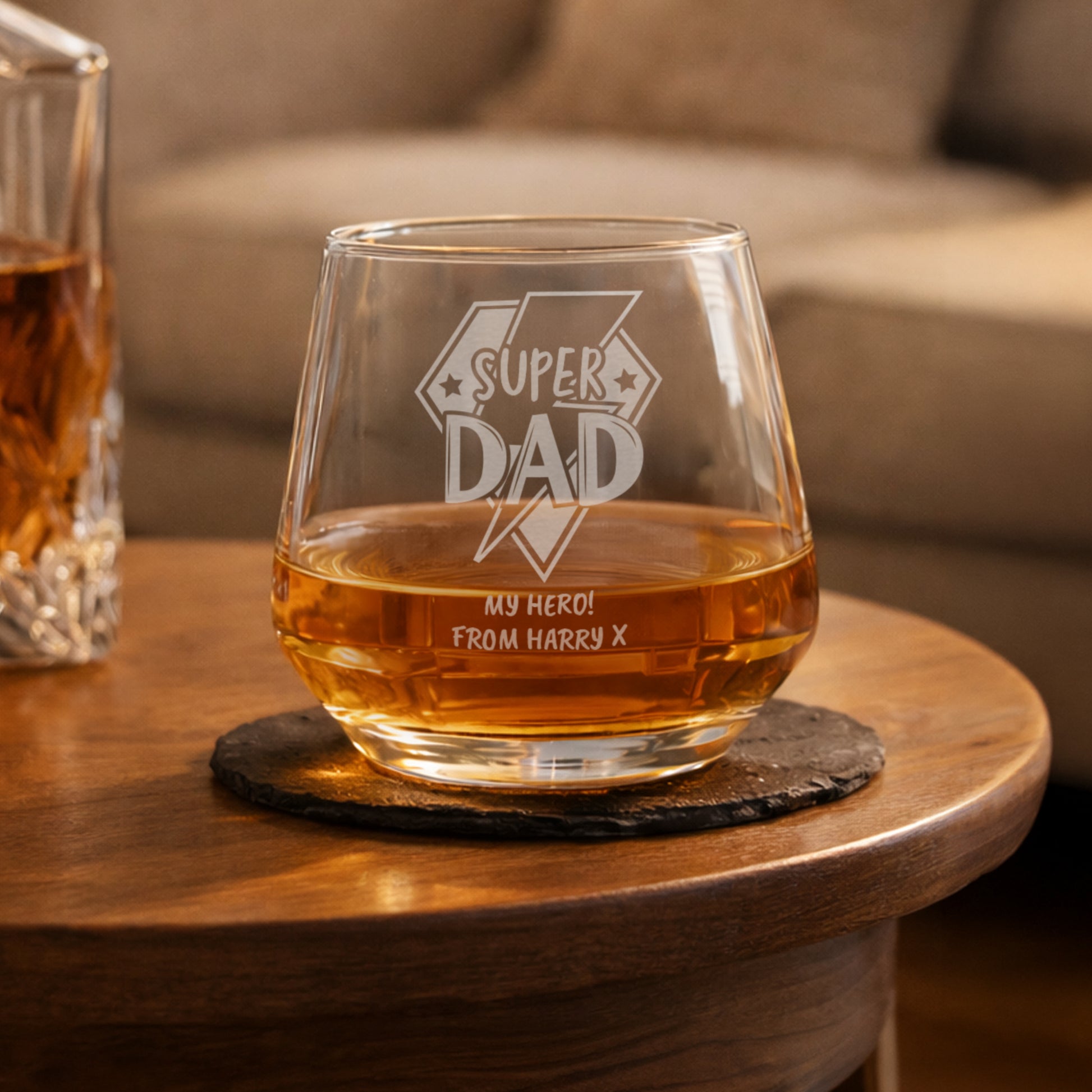 Personalised Super Dad Tumbler Glass – Father's Day & Birthday Gift for Dad - image 3