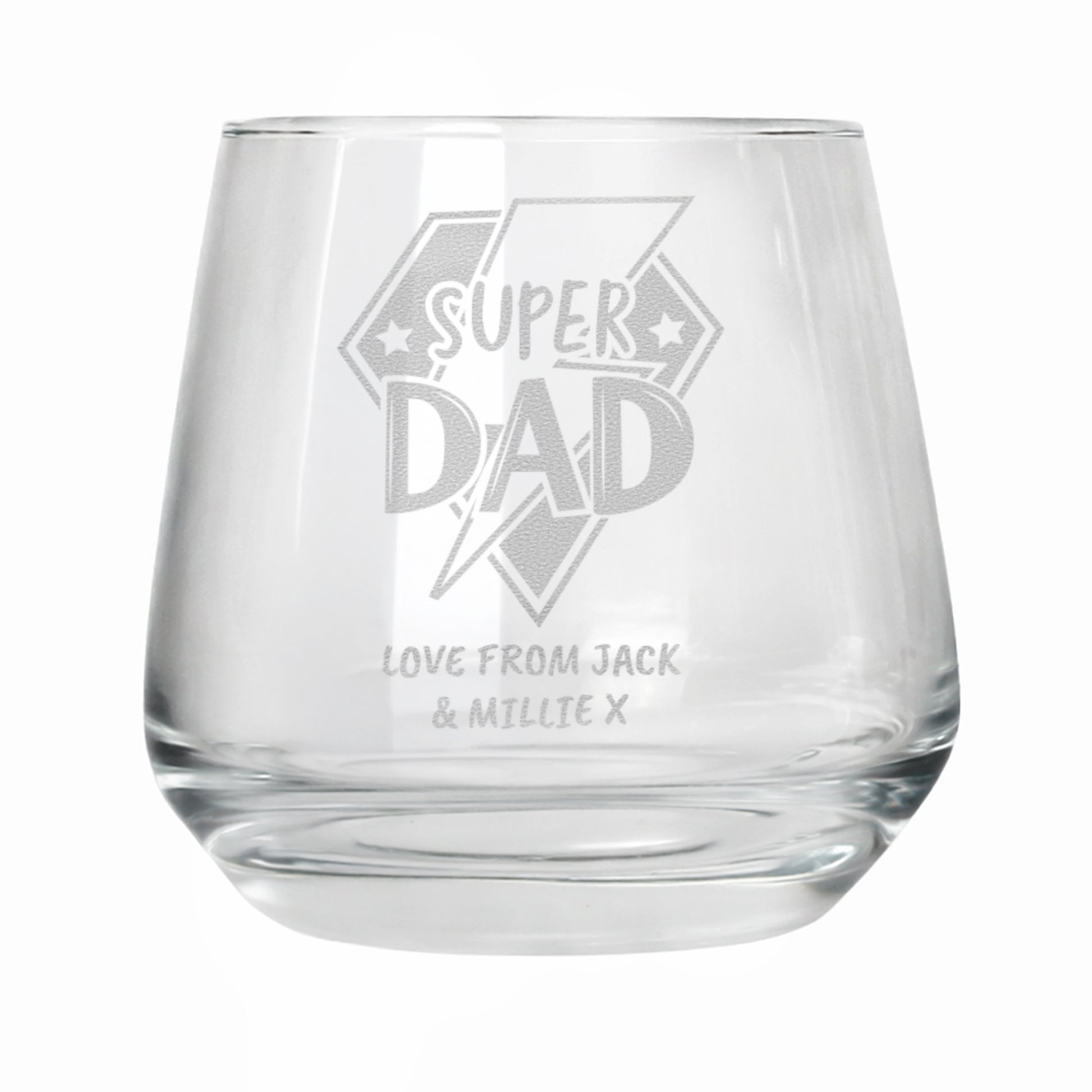 Personalised Super Dad Tumbler Glass – Father's Day & Birthday Gift for Dad - image 4