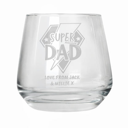 Personalised Super Dad Tumbler Glass – Father's Day & Birthday Gift for Dad - image 4
