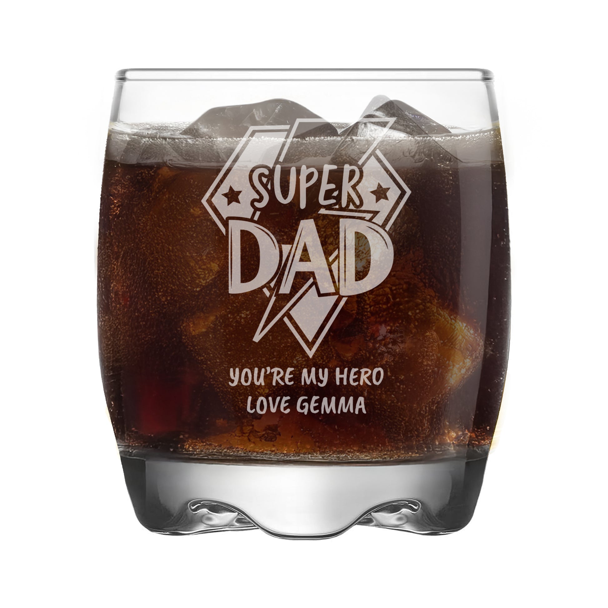Personalised Super Dad Tumbler Glass – Father's Day & Birthday Gift for Dad - image 5
