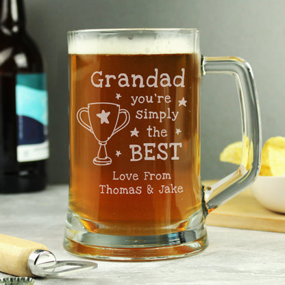 Personalised Simply The Best Pint Tankard – Birthday Father's Day Champion Gift