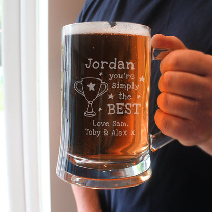 Personalised Simply The Best Pint Tankard – Birthday & Father's Day Gift - image 2