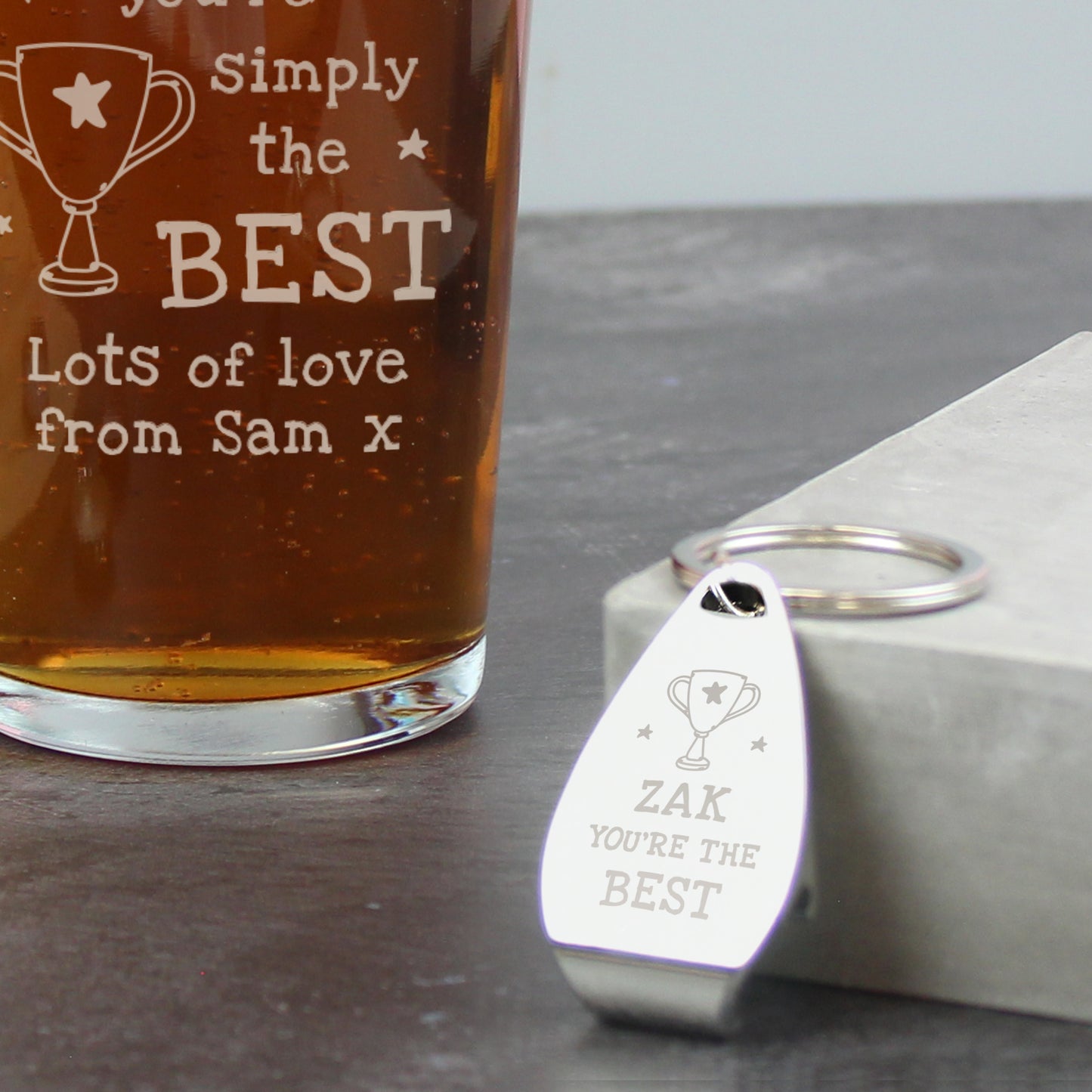 Personalised Simply The Best Pint Glass & Bottle Opener Set – Birthday Gift - image 4