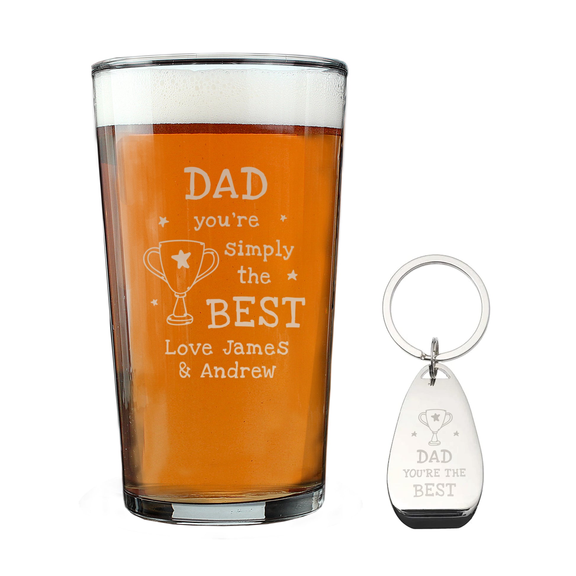 Personalised Simply The Best Pint Glass & Bottle Opener Set – Birthday Gift - image 5