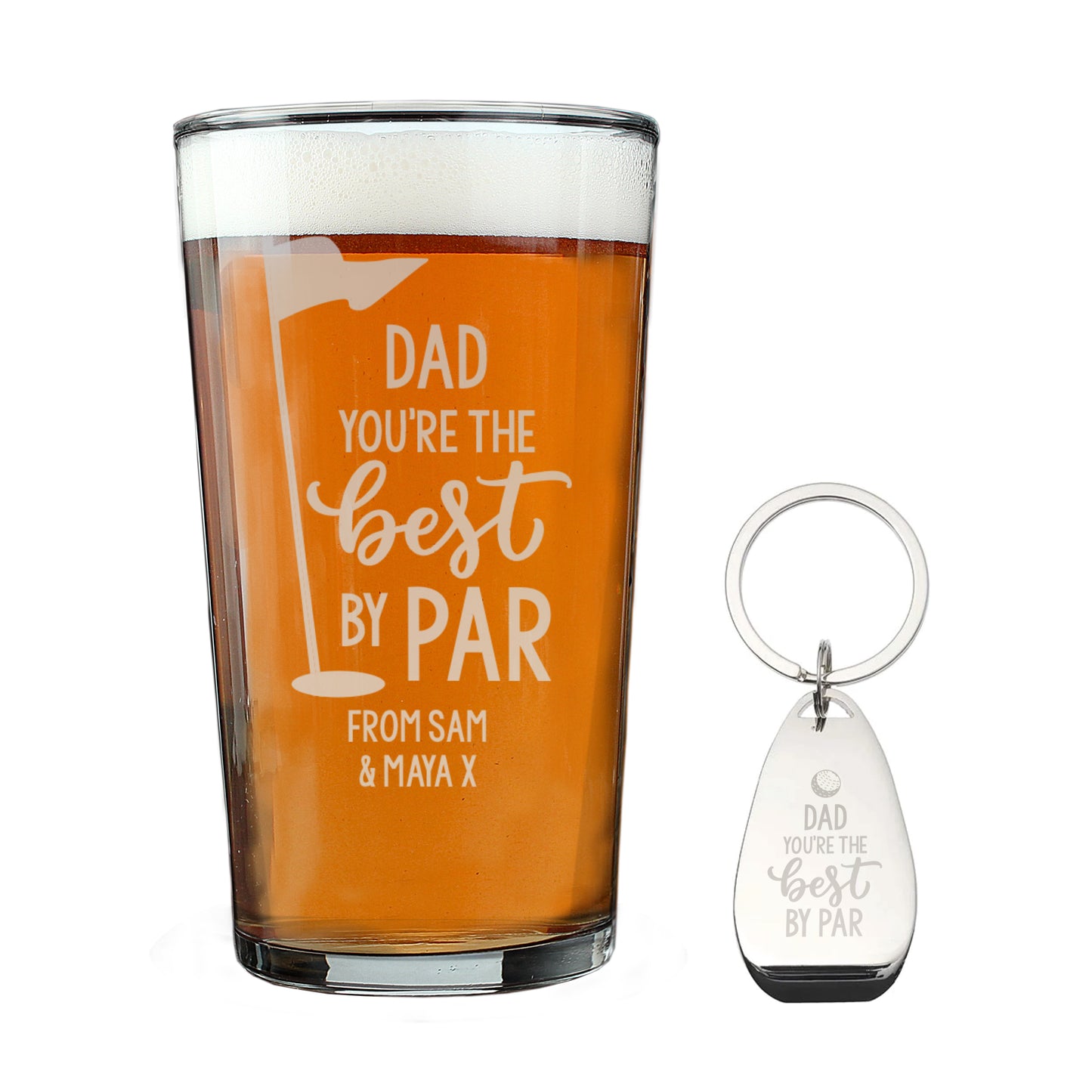 Personalised Best by Par Pint Glass & Bottle Opener Set – Golf Fan Gift - image 5