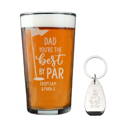 Personalised Best by Par Pint Glass & Bottle Opener Set – Golf Fan Gift - image 5