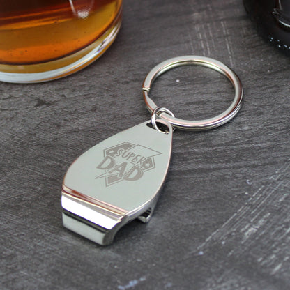 Personalised Super Dad Pint Glass & Bottle Opener Set – Father's Day Gift - image 2