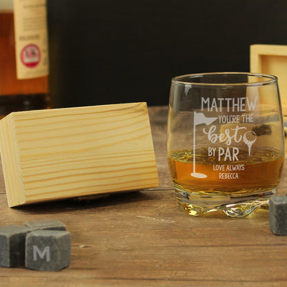 Personalised Best by Par Whisky Glass & Stones Set – Golf Lover Gift - image 7