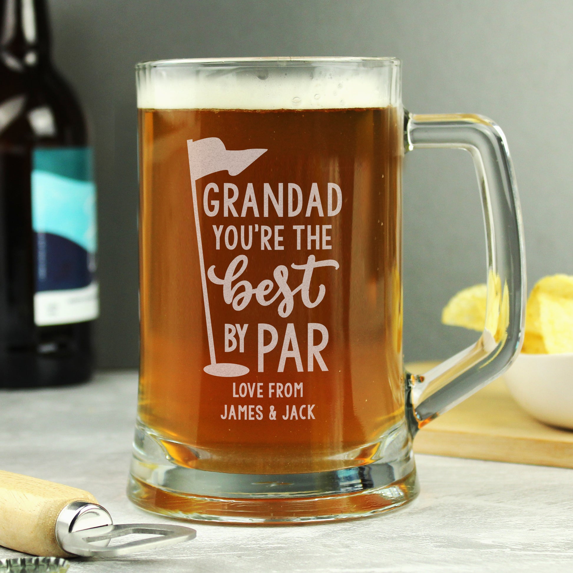 Personalised Best by Par Golf Pint Tankard – Golfer Father's Day Birthday Gift