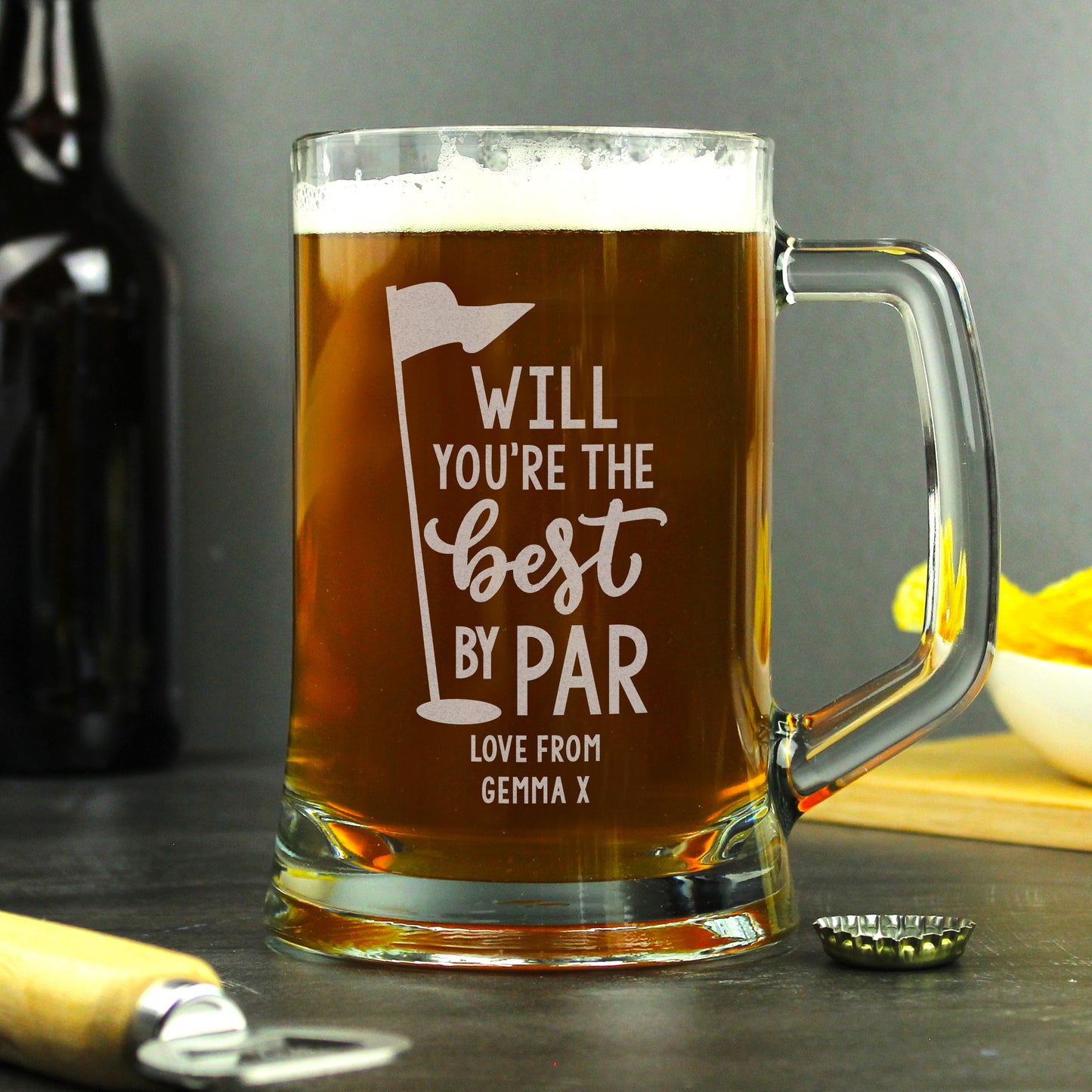Personalised Best by Par Golf Pint Tankard – Golfer Father's Day Birthday Gift - image 3
