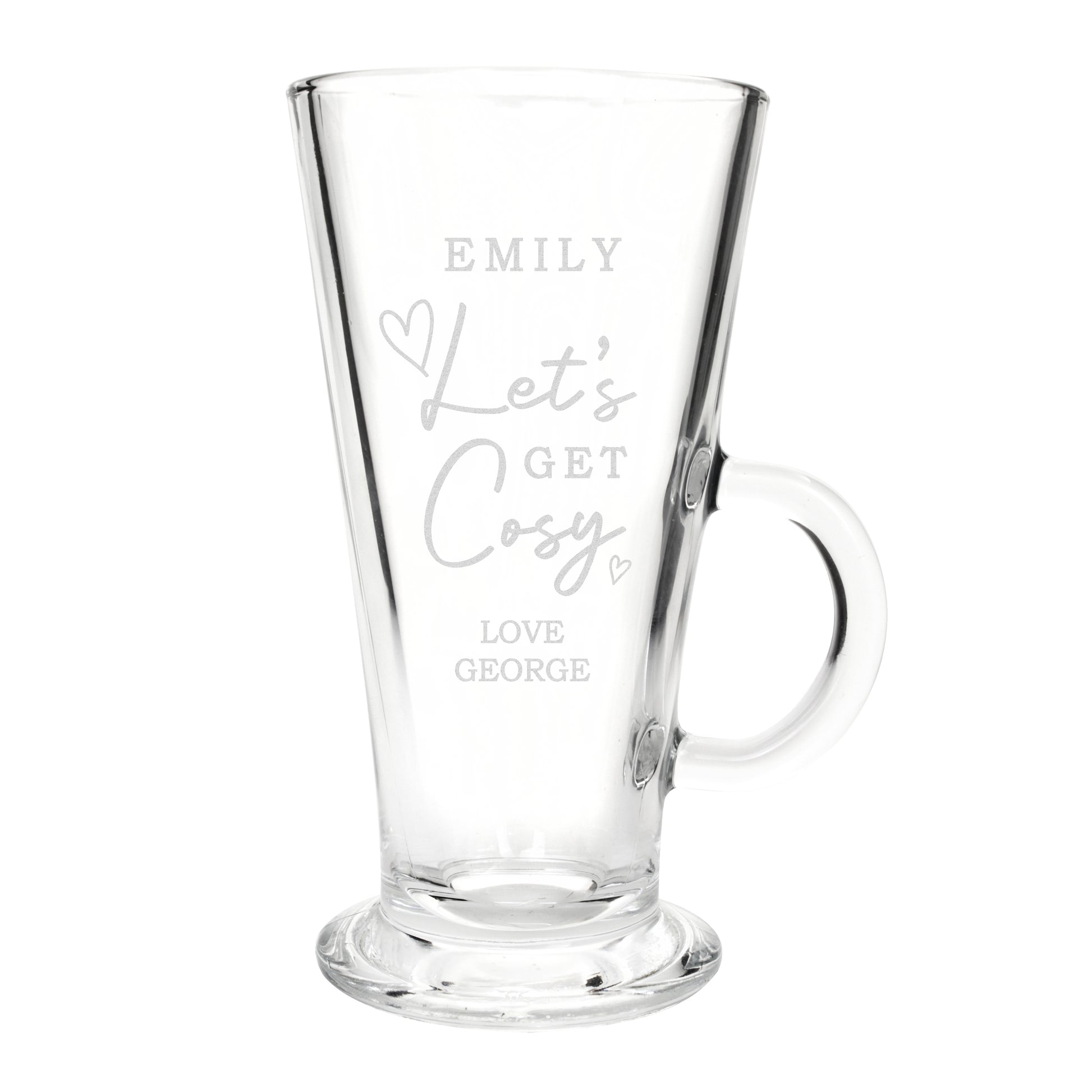 Personalised Get Cosy Latte Glass – Cosy Coffee Birthday Seasonal Gift - image 4