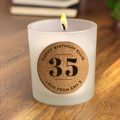 Personalised Birthday Cork Label Candle Jar – Birthday Gift for Her - image 2