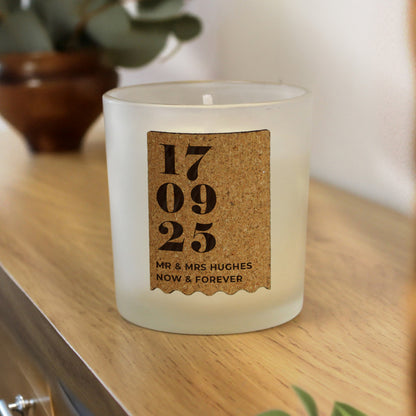 Personalised Anniversary Cork Label Vanilla Candle Jar – Anniversary Valentine Gift
