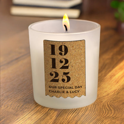 Personalised Anniversary Cork Label Candle Jar – Anniversary Valentine Gift - image 2