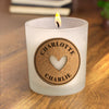 Personalised Heart Cork Label Candle Jar – Valentine's Day Birthday Gift