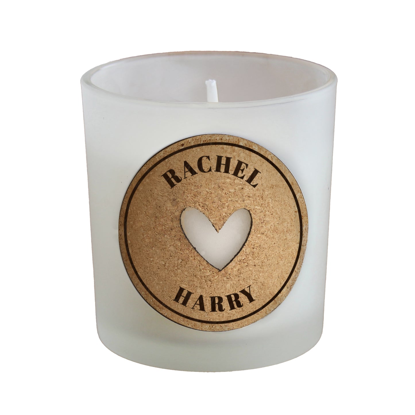 Personalised Heart Cork Label Candle Jar – Valentine's Day Birthday Gift - image 4