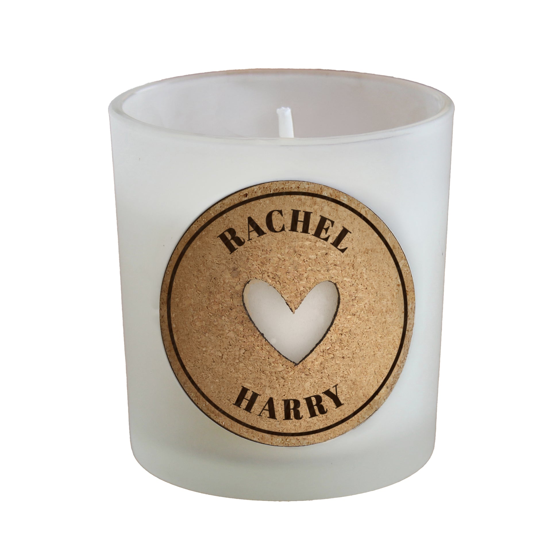 Personalised Heart Cork Label Candle Jar – Valentine's Day Birthday Gift - image 4