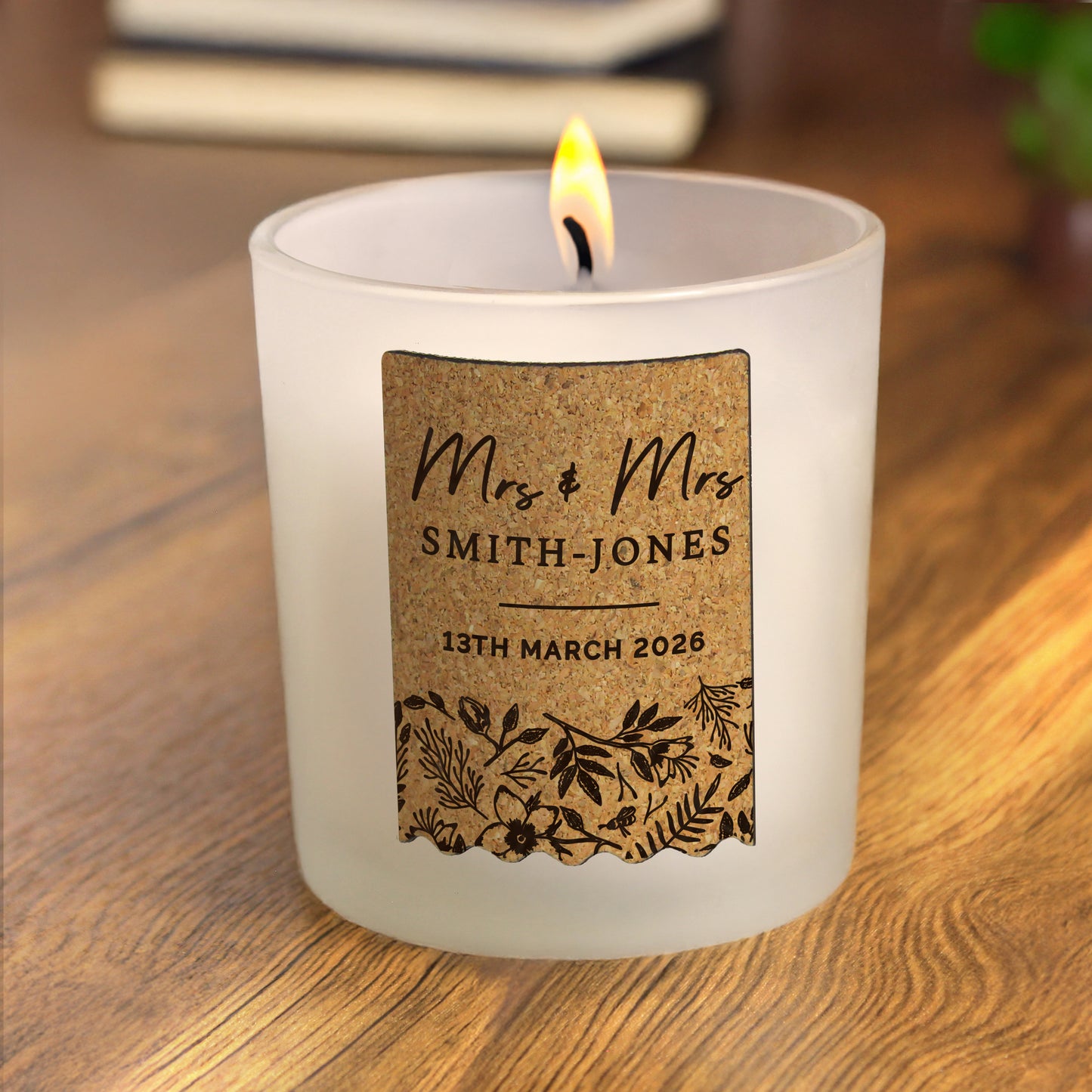 Personalised Wedding Cork Label Candle Jar – Wedding Anniversary Gift - image 2