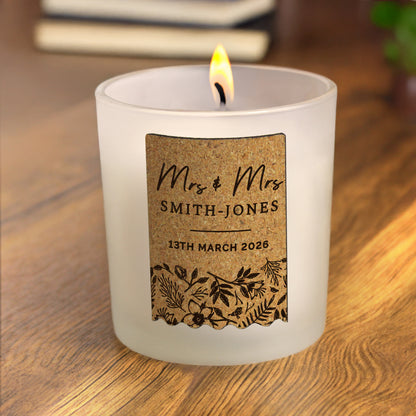 Personalised Wedding Cork Label Candle Jar – Wedding Anniversary Gift - image 2