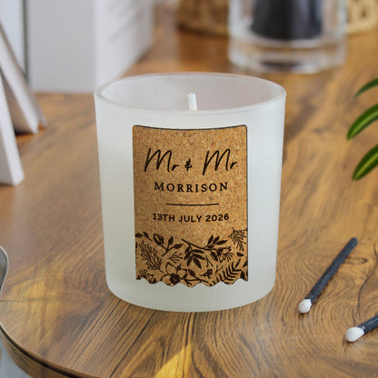 Personalised Wedding Cork Label Candle Jar – Wedding Anniversary Gift - image 3