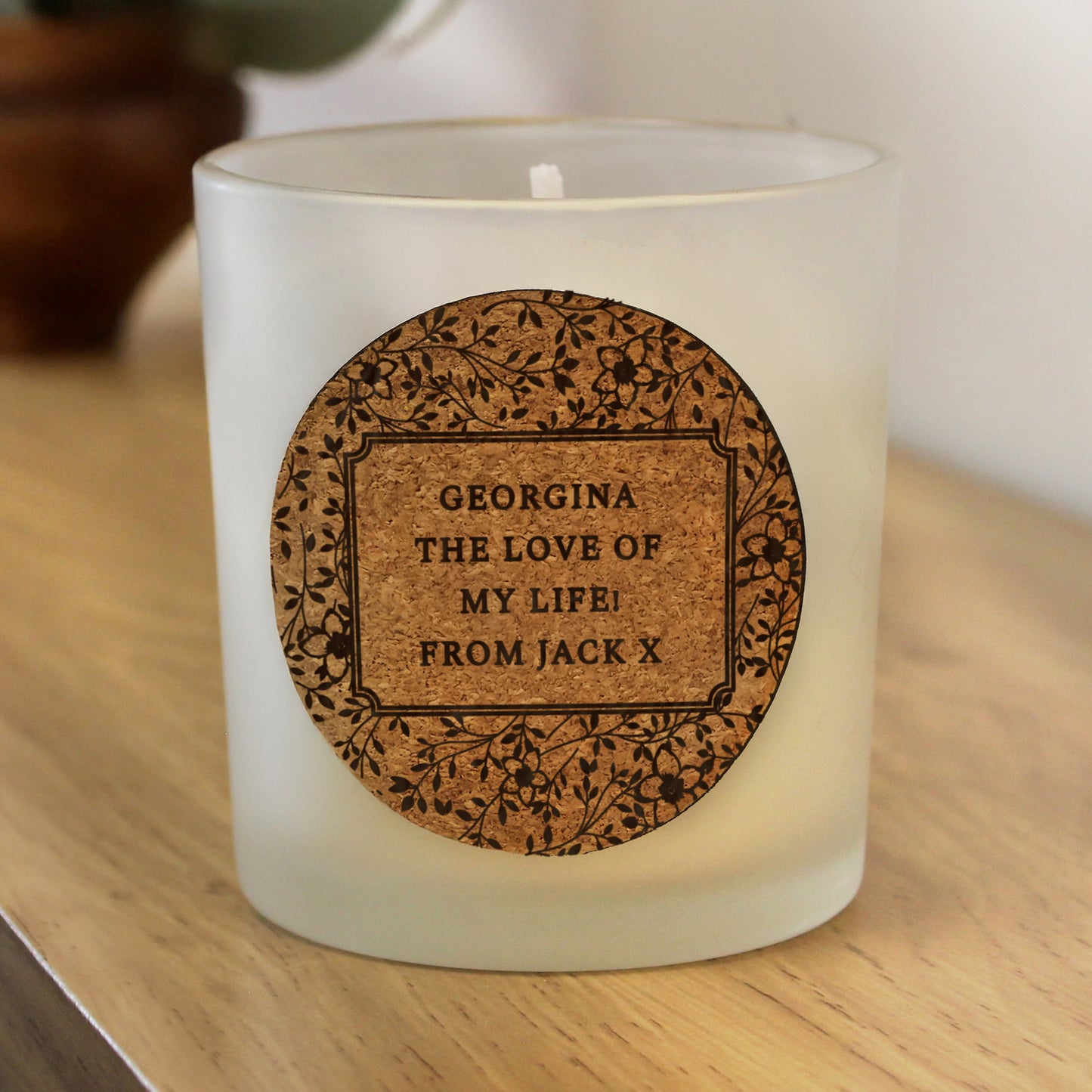 Personalised Floral Cork Label Candle Jar – Birthday Mother's Day Gift for Her - image 4
