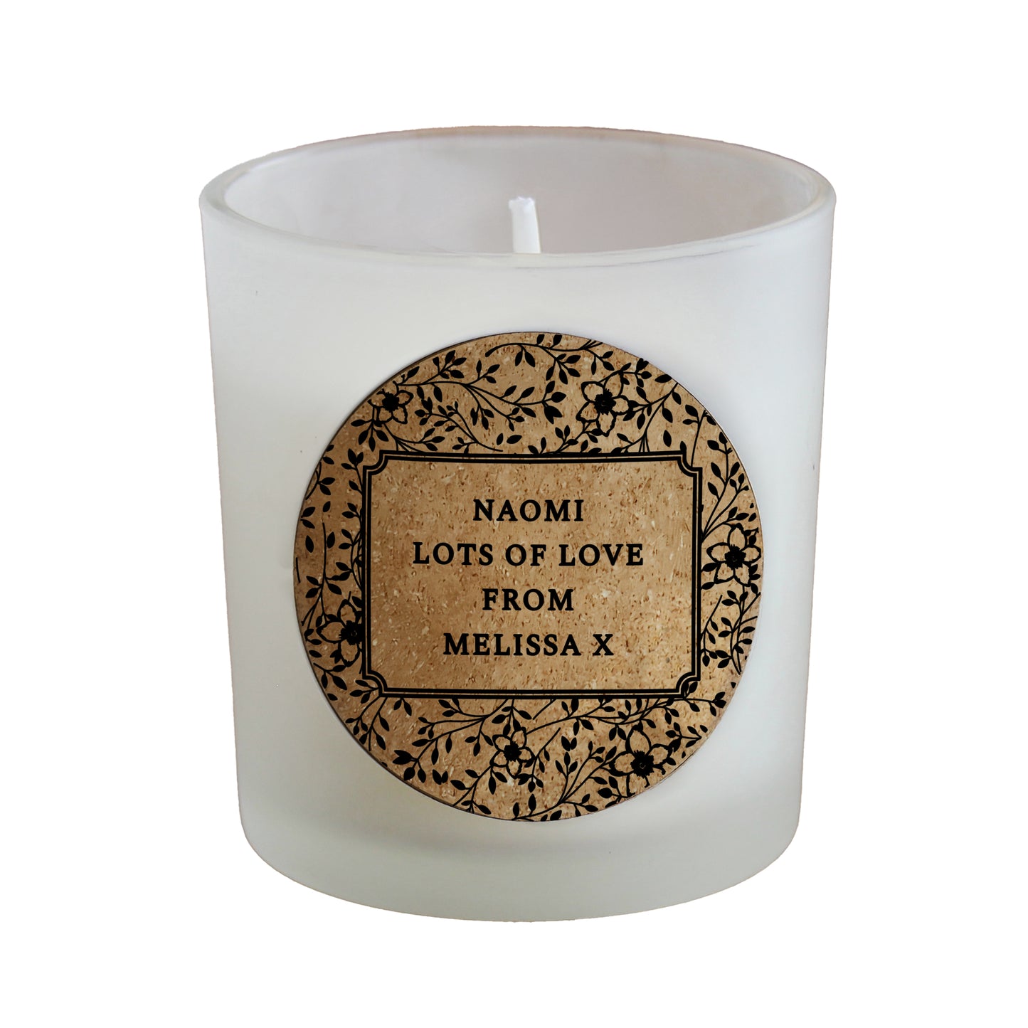 Personalised Floral Cork Label Candle Jar – Birthday Mother's Day Gift for Her - image 5