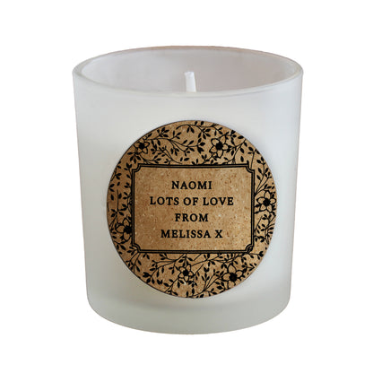 Personalised Floral Cork Label Candle Jar – Birthday Mother's Day Gift for Her - image 5