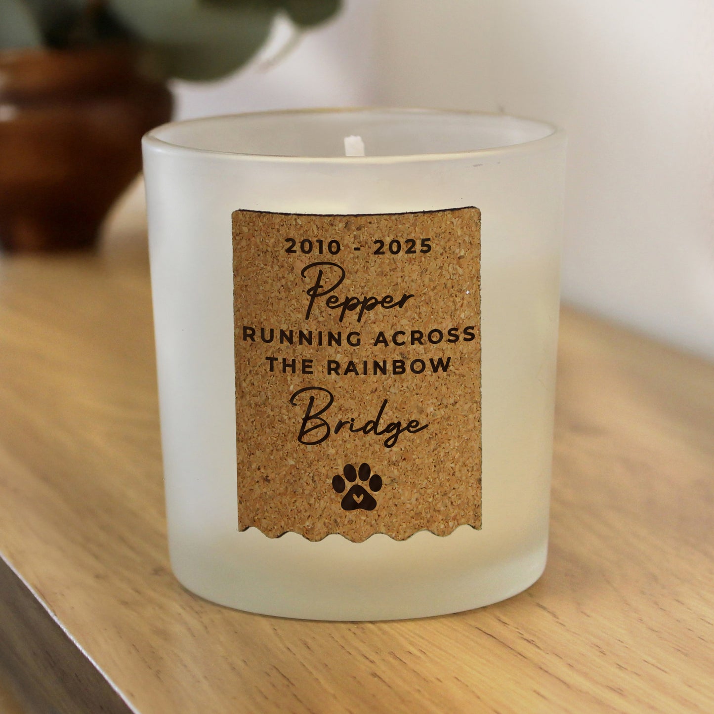 Personalised Paw Print Cork Label Candle Jar – Pet Lover Birthday Gift - image 6