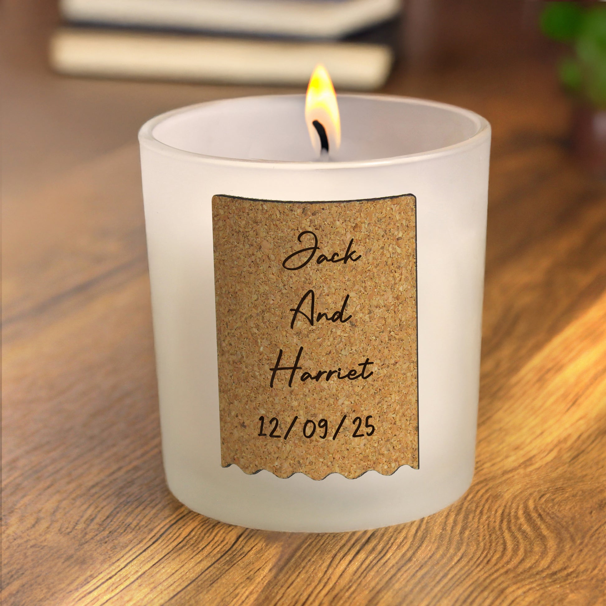 Personalised Cork Label Vanilla Candle Jar – Birthday Christmas Gift - image 2