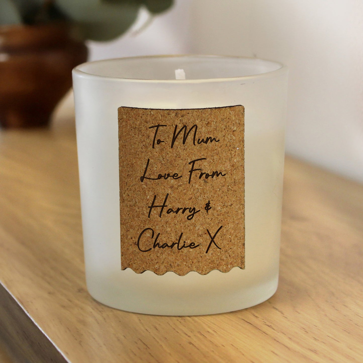 Personalised Cork Label Vanilla Candle Jar – Birthday Christmas Gift - image 4