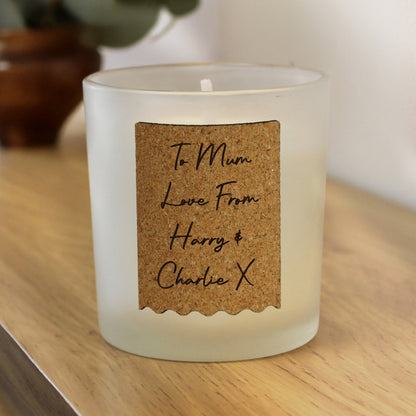Personalised Cork Label Vanilla Candle Jar – Birthday Christmas Gift - image 4