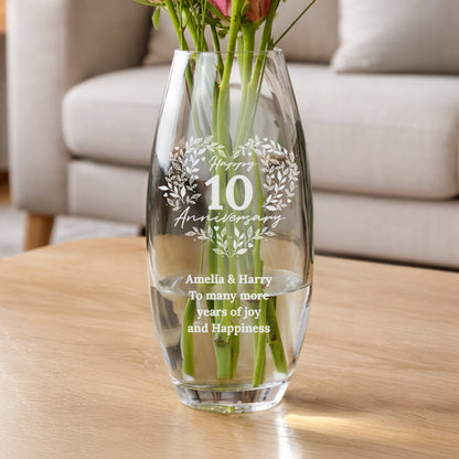 Personalised Anniversary Wreath Bullet Vase from Heartfelt Gifts