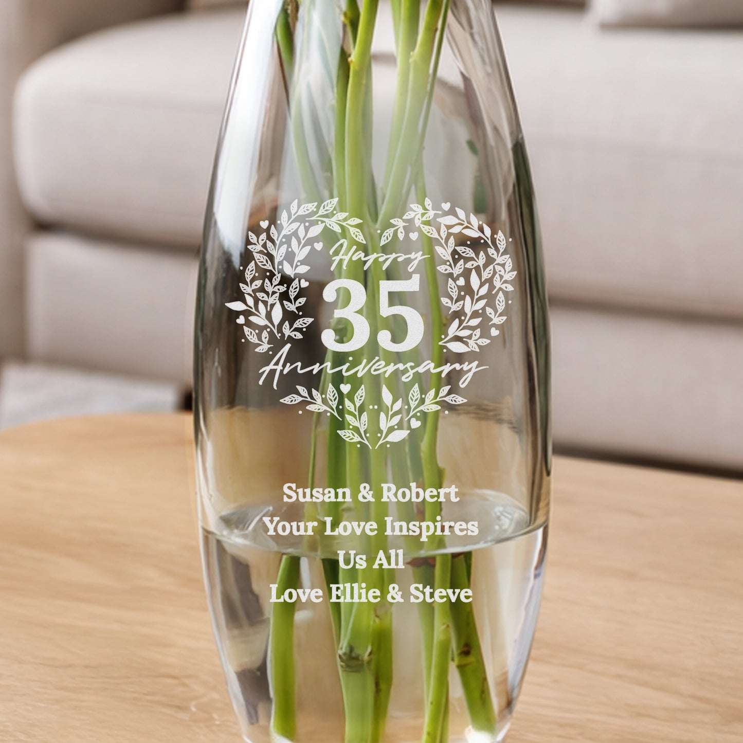 Personalised Anniversary Wreath Bullet Vase - image 2