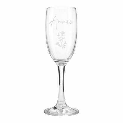 Personalised Flower Motif Flute Glass - image 5