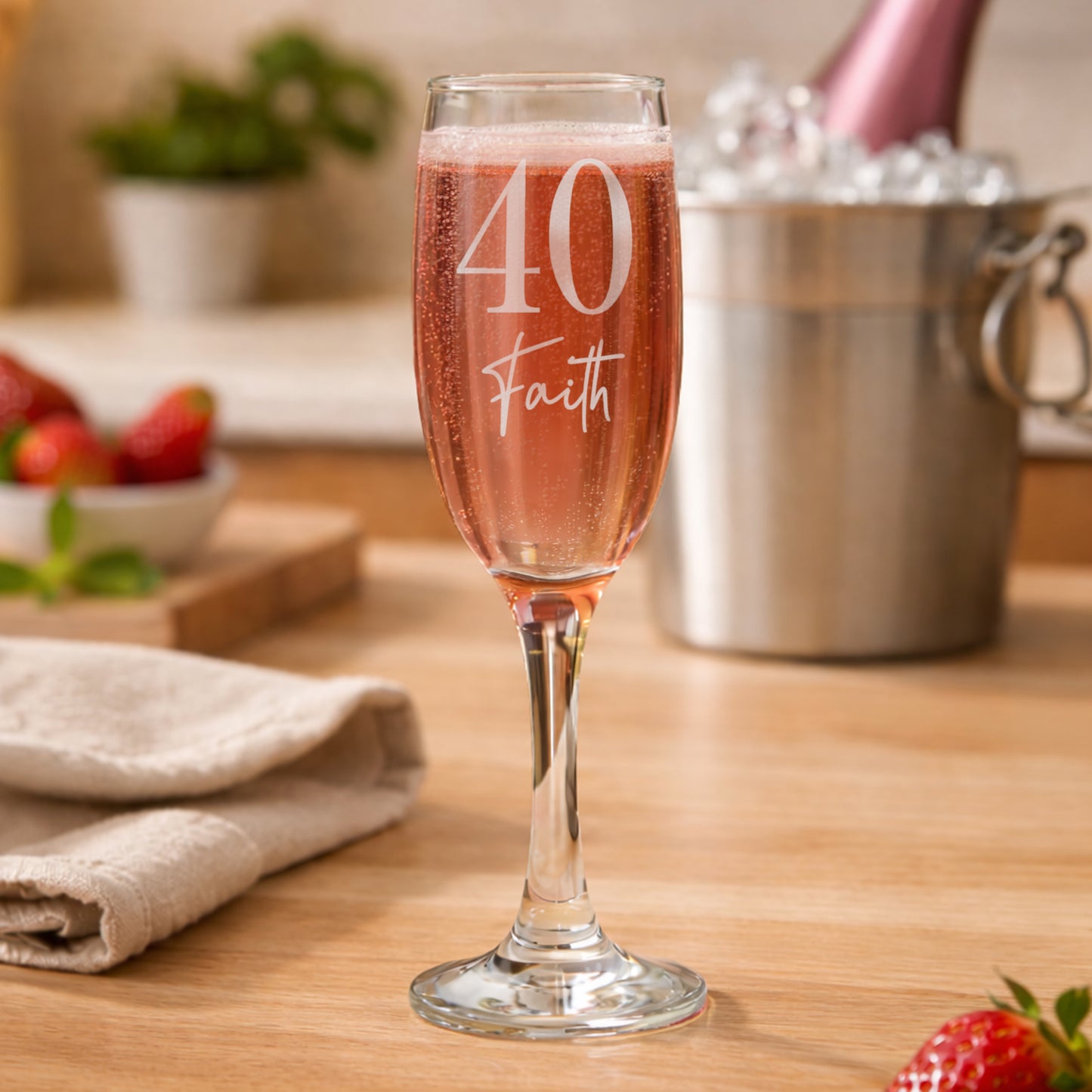 Personalised Big Age & Name Flute Glass - image 3