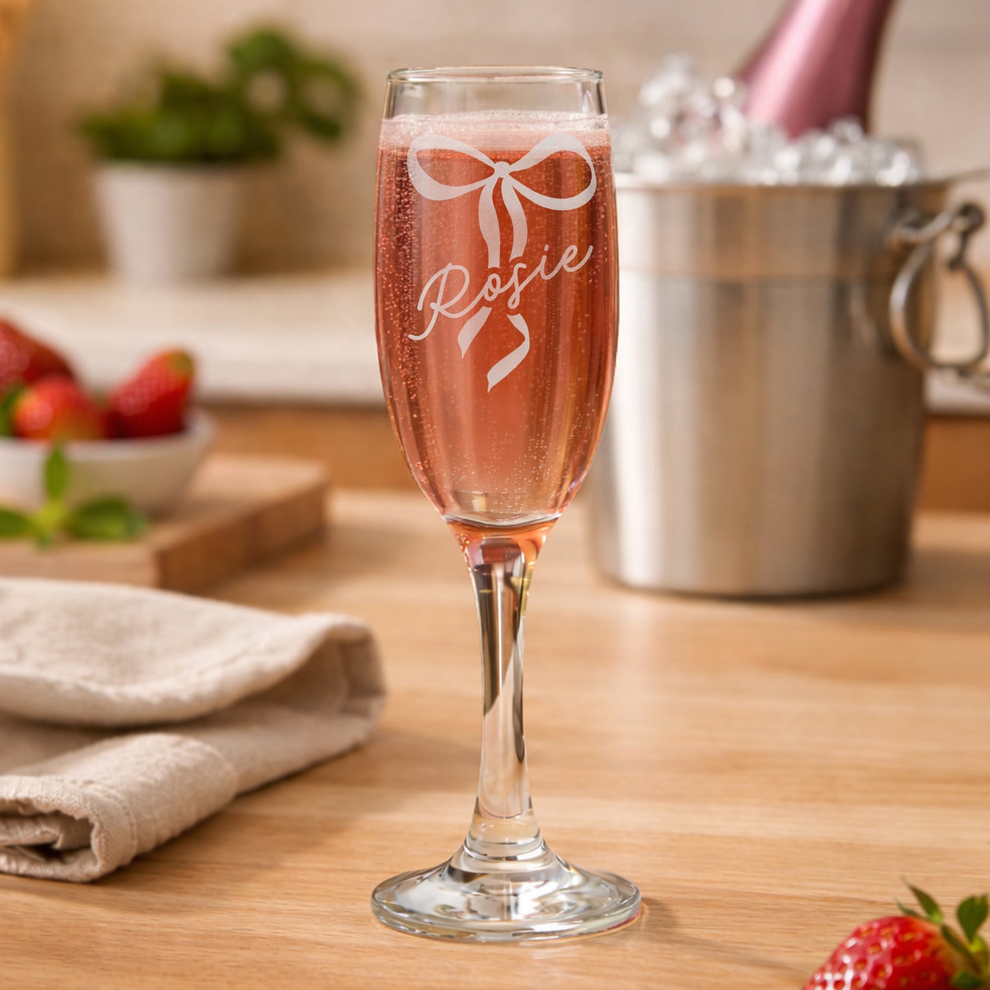 Personalised Bow Flute Glass - image 3