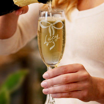 Personalised Bow Flute Glass - image 4