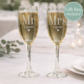 Personalised Mr & Mrs Pair of Flute Glasses from Heartfelt Gifts