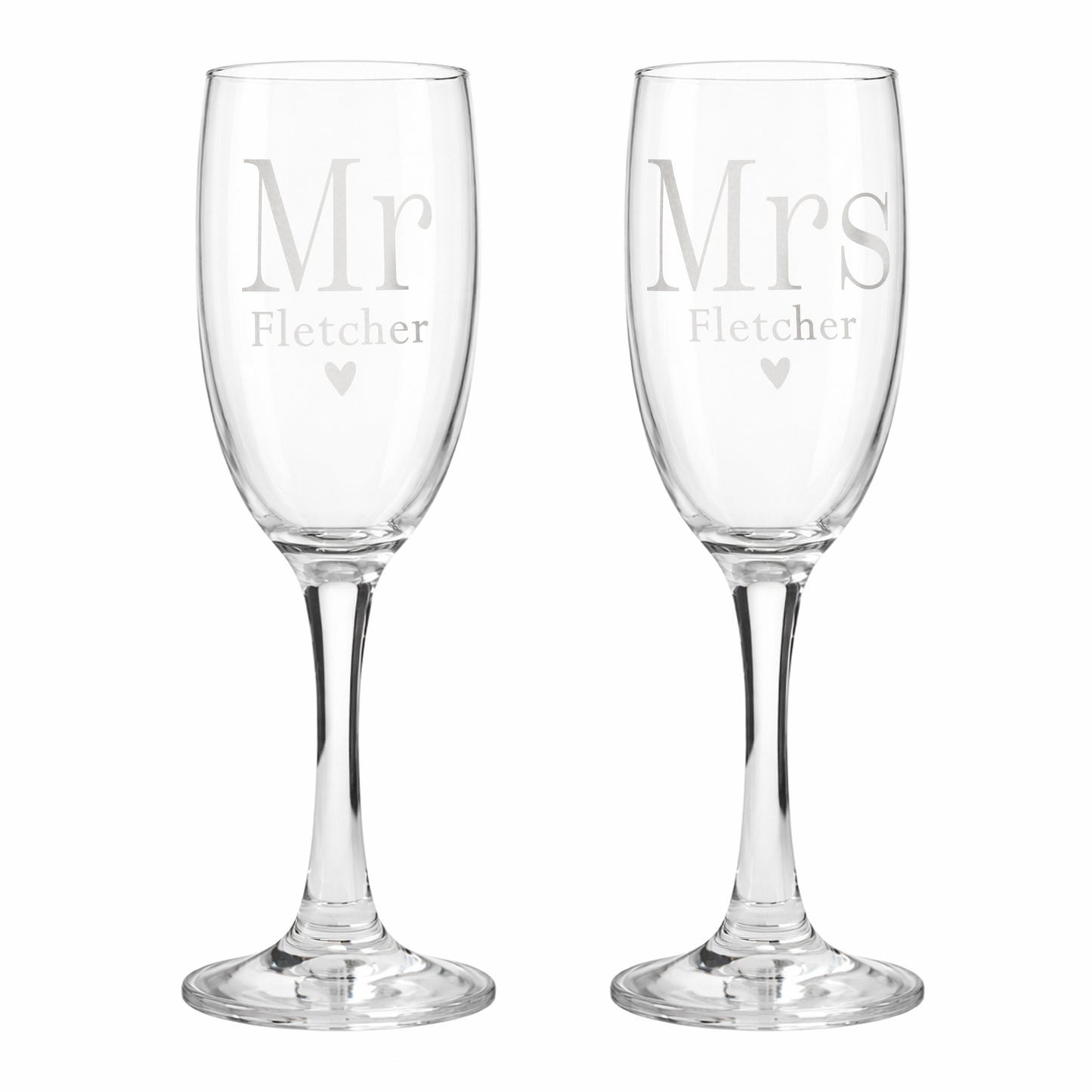Personalised Mr & Mrs Pair of Flute Glasses - image 4