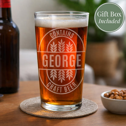 Personalised Brewery Style Pint Glass from Heartfelt Gifts