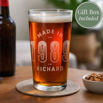 Personalised Made in Pint Glass from Heartfelt Gifts