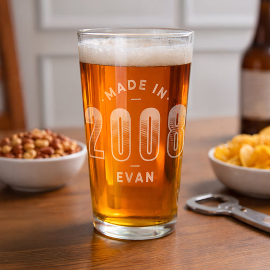 Personalised Made in Pint Glass - image 2