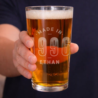 Personalised Made in Pint Glass - image 3